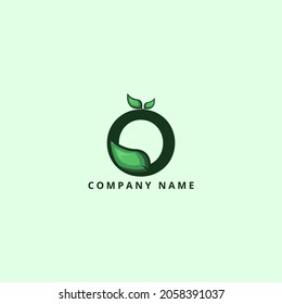 Letter O leaf logo design