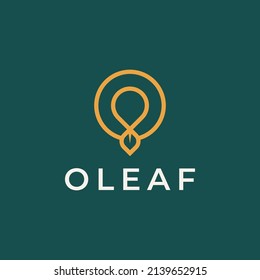 Letter O with leaf Logo Design