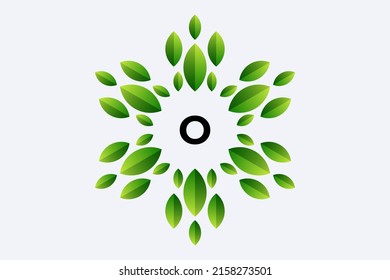 Letter O and Leaf Logo Design