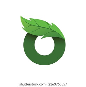 Letter O Leaf Logo Design Vector