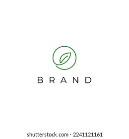 Letter O leaf logo design template