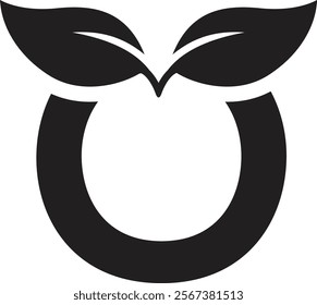 Letter O with leaf logo design Letter O Leaf Logo, letter O with leaf combination, Flat Vector Logo Design, vector illustration