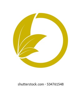 letter o with leaf logo design