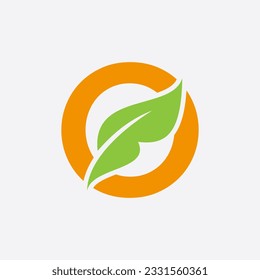 Letter O Leaf Logo. Eco Farm Logotype Vector Template. Organic Symbol