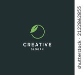 Letter o leaf logo icon flat design template 