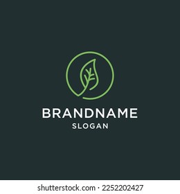 Letter o leaf logo icon flat design template