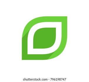 letter o leaf logo icon element