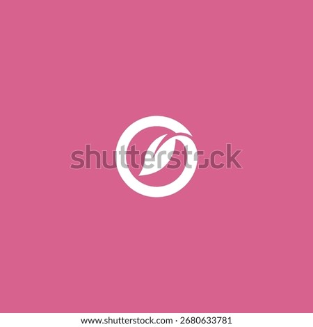 Letter O leaf logo icon flat vector design