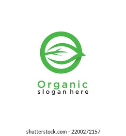 Letter O Leaf Logo. Nature Logo.