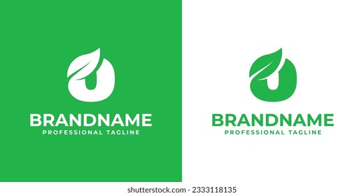 Letter O Leaf Logo, suitable for business related to leaf, nature, plant, ecology, or environment with O initial.