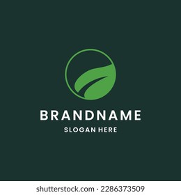 Letter o leaf logo template vector illustration design
