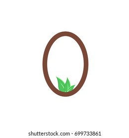 letter O leaf logo vector