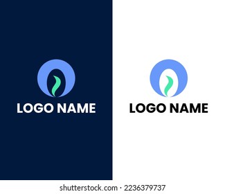 letter o with leaf modern business logo design template