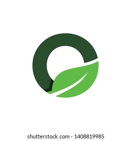 Letter O Leaf Nature Icon Vector Logo