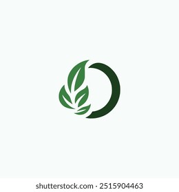 letter O leaf nature logo vector illustration template design