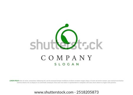 letter o leaf and nature logo