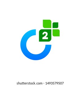 letter O and leaf for oksigen logo design