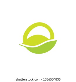 letter o leaf shape organic symbol logo vector