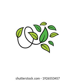Letter O Leaf Tree Nature Logo Design Vector