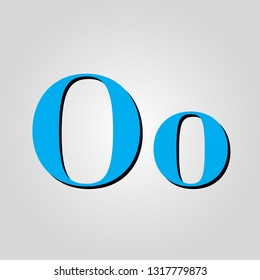 letter O light blue