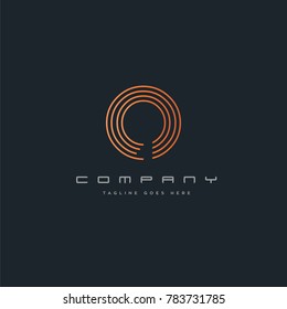 Letter O line logo icon. Stroke letter vector element.