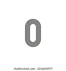 Letter o lines, capsule geometric symbol simple logo vector