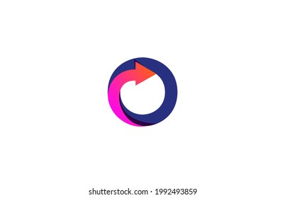 letter O linked combine stylish trendy arrow logo