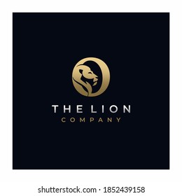 Letter O Lion Head , Elegant Luxury Initial Logo Design Vector