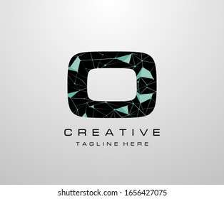 Letter O Logo. Abstract Technology O letter design, made of various geometry chain line letter logo