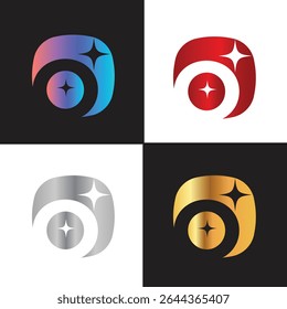 Letra O logotipo, O logotipo, conjunto de logotipo AI, design moderno e mínimo, inspirado na tecnologia, ícones e símbolos coloridos, adequado para inteligência artificial, inovação, marca, start-ups e identidade digital.