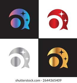 Letra O logotipo, O logotipo, conjunto de logotipo AI, design moderno e mínimo, inspirado na tecnologia, ícones e símbolos coloridos, adequado para inteligência artificial, inovação, marca, start-ups e identidade digital.