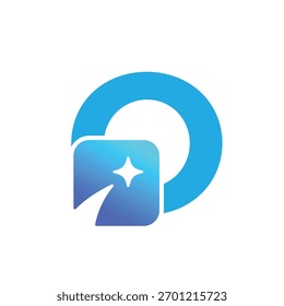 Letra O logotipo, O logotipo, conjunto de logotipo AI, design moderno e mínimo, inspirado na tecnologia, ícones e símbolos coloridos, adequado para inteligência artificial, inovação, marca, start-ups e identidade digital.