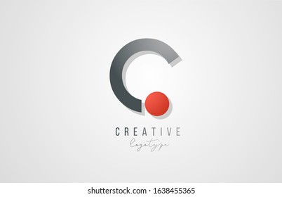 letter O logo alphabet icon design template elements in grey and red for business. Suitable for a company logotype design