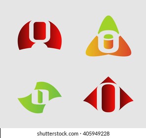 Letter O logo. Alphabet vector logotype design set
