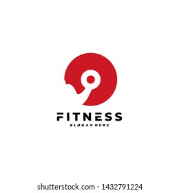 Letter O Logo With barbell. Fitness Gym logo Vector.