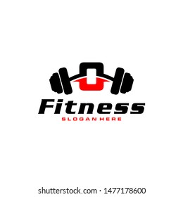 Letter O Logo With barbell. Fitness Gym logo. fitness vector logo design for gym and fitness.
