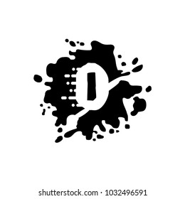 Letter O logo with black white splash background, letter combination logo design for creative industry, web, business and company.