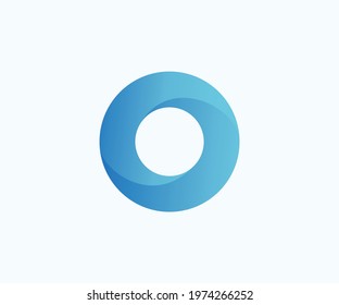 letter O logo blue color logo vector illustration