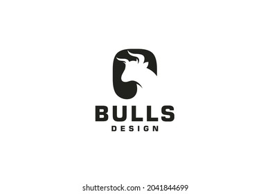 Letter O logo, Bull logo,head bull logo, monogram Logo Design Template