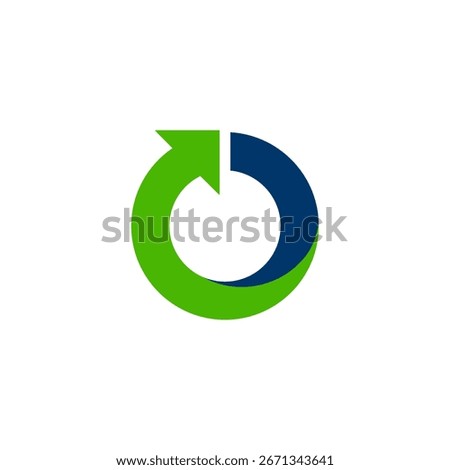 letter O logo, circle arrow growth minimalist icon, marketing investment