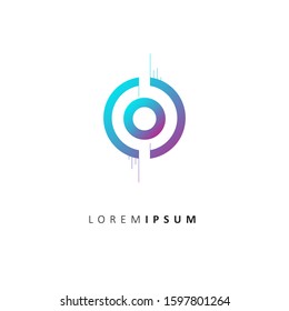 Letter O Logo with Circle and Line. Letter Symbol vector illustration template