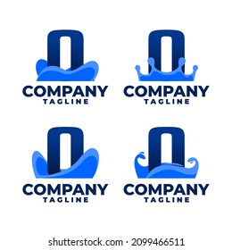 letter O logo combination with water effect shape. good for any business related to water.