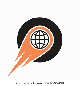 Letter O Logo Concept With Global World Icon Vector Template 