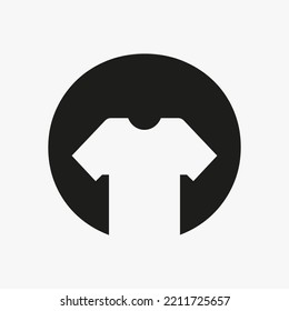 Letter O Logo Concept With T Shirt Vector Template For Garments And Cloth Fashion Sign