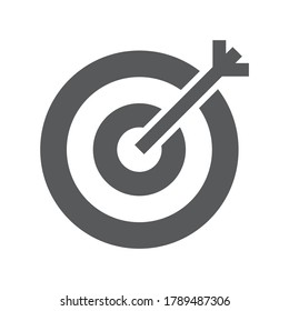 Letra o vector de concepto de logotipo con icono de destino