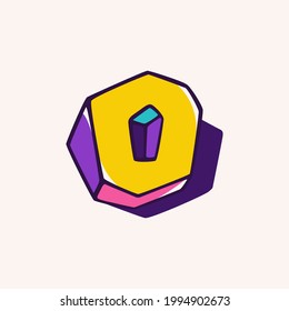 Letter O logo in cubic children style based on impossible isometric shapes. Perfect for kids labels, illusion branding, cute birthday posters etc.