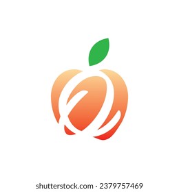 Logo-Design von Letter O mit Vektorelementen von Apple für natürliche Anwendungen, Design-Vorlage für ökologische Illustrationen