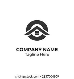Letter O Logo Design with Architecture Element