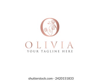 letter O logo design with circular flower and leaf ornament. the letter K design is beautiful and luxurious. monogram typography K. suitable for logos of beauty, business, company, promotion etc