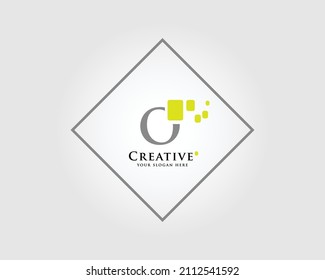 The Letter O Logo Design with a combination of green squares is suitable for your business brand.